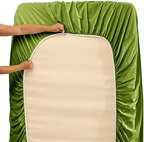 Hearth & Harbor King Size Sheets - 4 Piece Bed Sheet Set, Hotel Luxury Double Brushed Bed Sheets - Extra Soft Bedding Sheets & Pillowcases, King, Calla Green