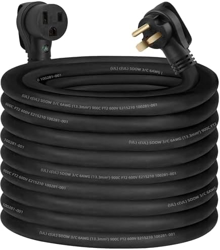 6/3 Welder Extension Cord 50 Amp SOOW Welding Extension Cord 250 Volt 6AWG