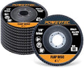 POWERTEC 4-1/2" Zirconia Flap Discs - 10-Pack 60 Grits for Angle Grinder, Compatible with DeWalt DCG413B, DWE402, DCG405B, DWE4011 - Ideal for Sanding and Grinding Metal & Stainless Steel (11102)