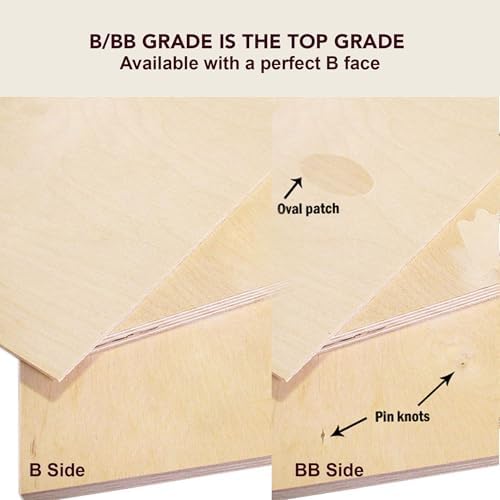 3MM 1/8" x 12" x 20" Baltic Birch Plywood - B/BB Grade (6pk) Ready for Glowforge Laser Printers - Perfect for Arts and Crafts, School Projects and DIY Projects
