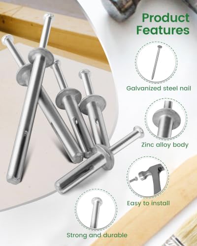 meite 1/4" x 1-1/4" Hammer Drive Nail Concrete Anchors 100Pcs