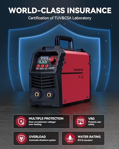 ARCCAPTAIN 200A Stick/Lift TIG Welder with Torch, 110V/220V Welder Machine