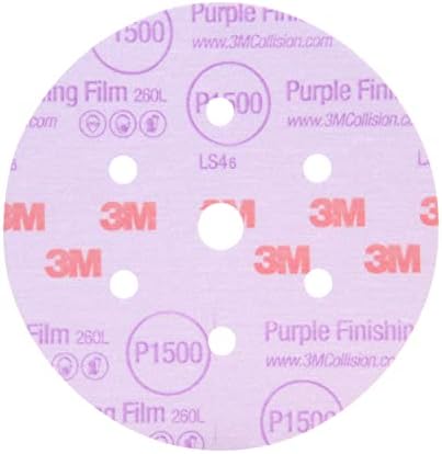 3M Hookit Purple Finishing Film Abrasive Disc, 260L, 30371, 3 in, P600