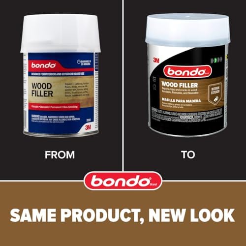 Bondo FD-PT-ES Wood Filler 12 oz with Hardener 0.5 oz, Pack of 2