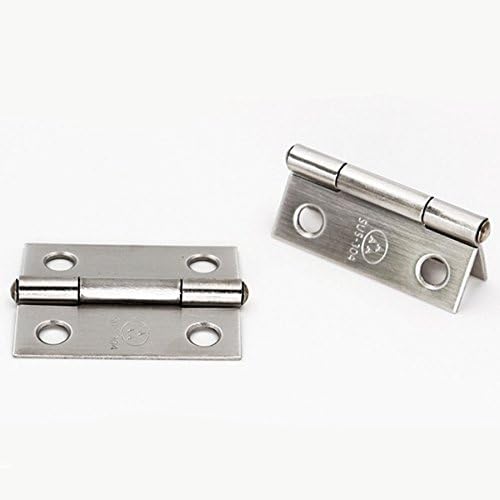 10-Pack 304 Stainless Steel 1.5-inch Folding Butt Hinges Furniture Chest Door Hinges Small Hinges for Wooden Boxes Lid Jewelry Box Crafts(38mm x 30.5mm x 1mm)