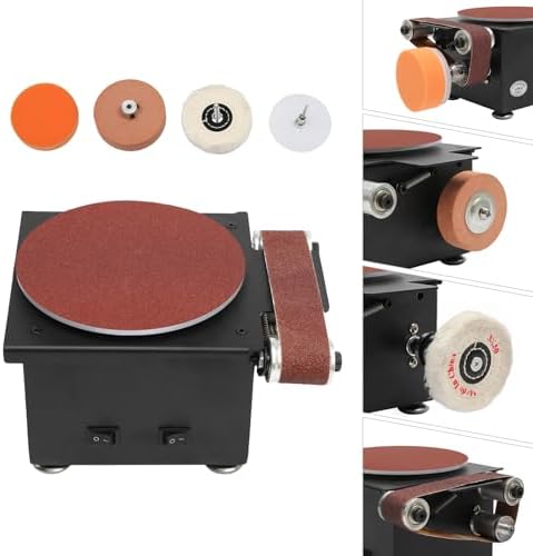 Mini Disc Sander 6-Inch, 1.2"x15" Belt Bench Grinder, 7 Speed Electric Sander Table Small Spindle Sander Machine, Mini Belt Disc Sander for Metal, Wood, Steel, Iron, Plastic, 100W