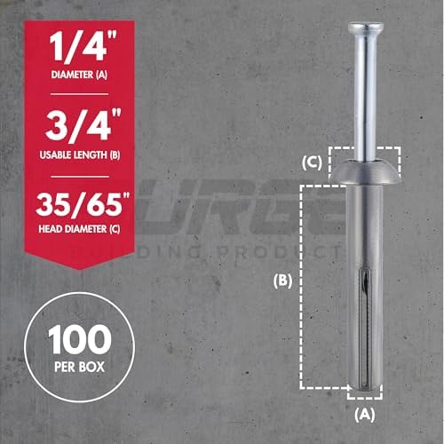 1/4" x 3/4" Hammer Drive Nail in Concrete Anchor (Box of 100)