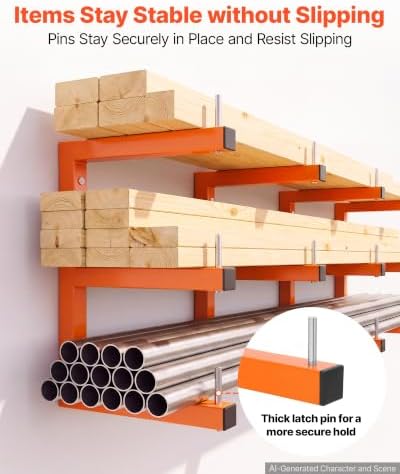 VEVOR Lumber Rack, 3-Tier 4-Pack 220 lbs per Tier, Welded Wood Pipe Storage