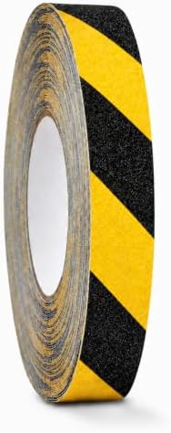GGR Supplies NST-20C Black and Yellow Non-Skid Tape, 1 Inch x 60 Ft