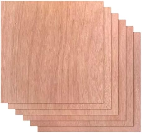 Proflex Mahogany Plywood 24pcs, 1/8" x 12” x 12” Real Wood Plywood Sheets Premium “A” Grade with Smooth Sanded Finish, Perfect for Laser Cutting & Engraving, Crafts, and DIY Projects.