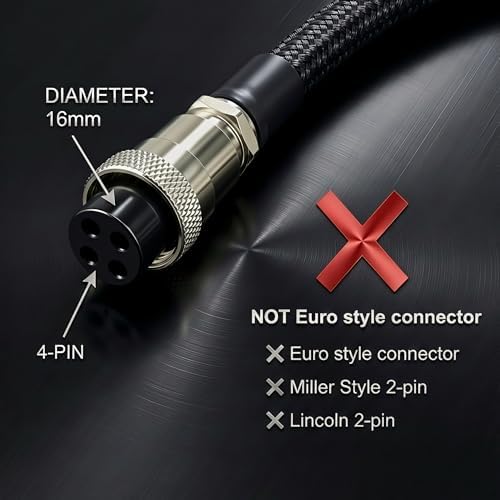 Weldpro 130A Aluminum Spool Gun, 15 FT MIG Welding Torch for Weldpro MIG210LCD Omni 210 MIG155GD, Welding Gun for Aluminum Welding