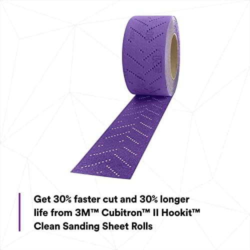 3M Cubitron II Hookit Clean Sanding Sheet Roll, 34440, 40+, 70 mm x 8 m