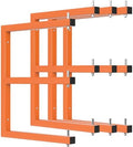 4 Pack Wall-Mounted Lumber Rack, Heavy Duty Wood Storage Racks, 6-Level System Garage Shelving, 1320 LBS Capacity Hanging Organizer Shelves, Orange Brackets Utility Metal Shelf for Indoor and Outdoor