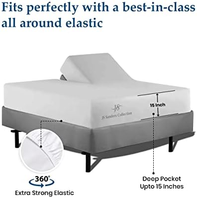 JS Sanders Collection Split Head Sheet Set King Size,Silver