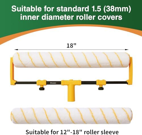 VOOMEY 18"Paint Roller Frame,The Adjustment Range is from 12" to18", Suitable for Large-Scale Painting Projects,Can be Used with an Extension Pole (Pack of 4)