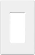AIDA 1-Gang Midsize Screwless Light Switch Cover Plate, Decorative Outlet Covers - Matte White, 1-Pack Screwless Unbreakable Polycarbonate Wall Plates for Decorator Device, UL Listed