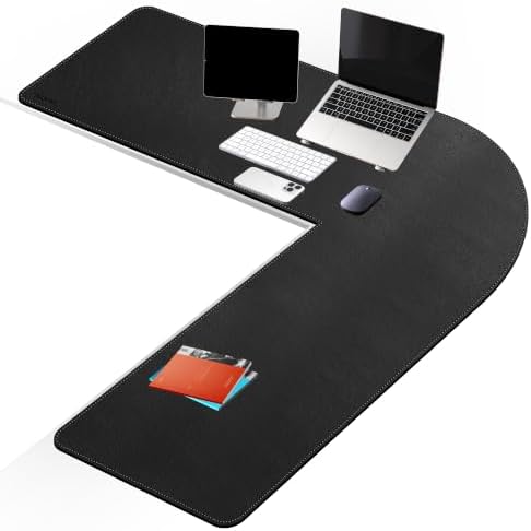 Mydours 61"x61"x20" Extra Large Desk Mat, L-Shaped Mouse Pad Desks, Black