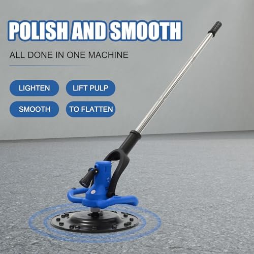 1680W Concrete Polisher & Grinder with Mixer 6-Speed Adjustable Floor Smoothing Polishing Machine, 80-200 RPM, LED Light for Concrete, Mortar, Paint, Plaster