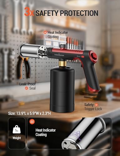 ThermoMaven Propane Torch Gun, One-Touch Max Fire Flame Thrower, Red