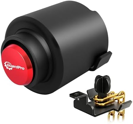 Trailer Lock Fits 2 5/16 Inch Couplers, Secures Safety Chains Anti-Theft Ball Hitch Lock, Pry Resistant Heavy Duty Trailer Hitch Locks for RV, Cargo, Camper, Dump Trailer (Red)