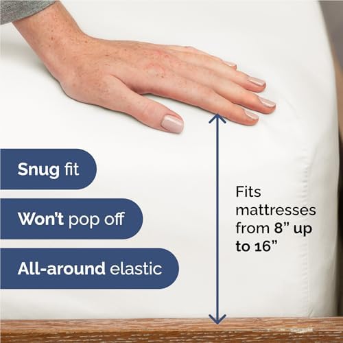 Full Size 4 Piece Sheet Set - Breathable & Cooling Sheets - Antique White