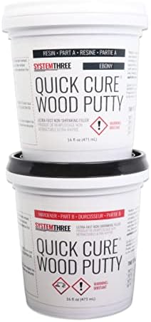 System Three Quick Cure Putty, Ebony, Quart Kit