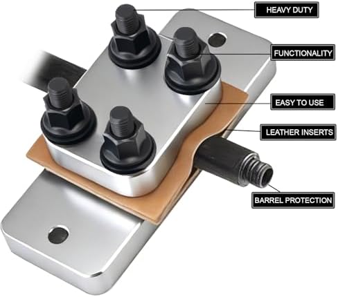 Professional Grade Heavy Duty Barrel Vise Tool, Universal Barrel Clamp Surface Protection Design (Silver)