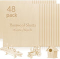 48 Pcs Basswood Sheets Plywood, 12 x 18 x 1/8 Inch - 3mm Thick Unfinished Wood Board for Crafts for Laser Cutting & Engraving, School DIY Projects, Painting, Fretwork, CNC Cutting, and Wood Burning