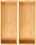 Fabsome Kitchen Utensil Drawer Organizer, Bamboo Silverware Cutlery Flatware Organizer Bins, Wooden Container Storage Trays for Bathroom Vanity Junk Drawer, 15" x 6" Set of 2