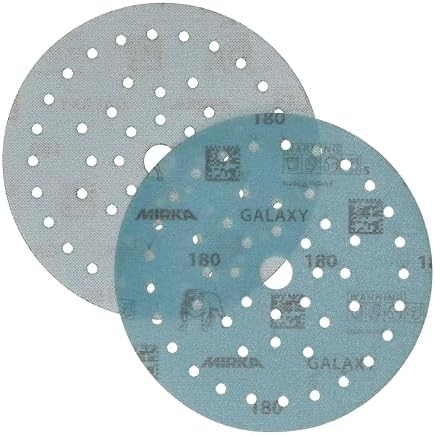 Mirka Galaxy Multifit 6 Inch Ceramic Discs, 180 Grit, Hook & Loop, 50 Pack