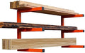 MOOMSINE Lumber Storage Rack Wall Mount, Heavy Duty Metal Wood Organizer with 3-Level Each Shelf Holds Up 200 Lbs, Indoor & Outdoor Use