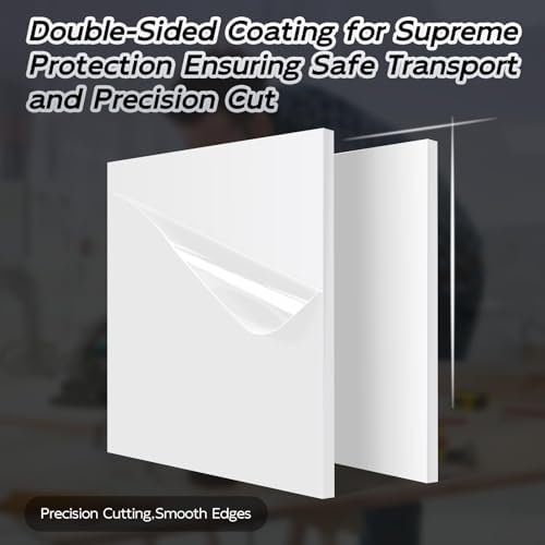HDPE Sheet 1/2" Thick - 24"x48" HDPE Plastic Sheet, White Plastic Sheet for Crafts, DIY Projects, and Industrial Use