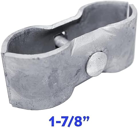 1-7/8" Galvanized Chain Link Fence Panel Clamps with Bolts & Nuts - Saddle Clamps for Dog Kennels & Temporary Fencing (2 Pack)