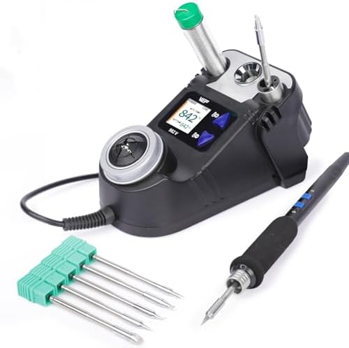WEP 982-V Micro Soldering kit with 5 C245 Soldering Iron Tips, Temperature Control, Sleep Mode, Auto Shutdown and LCD Display