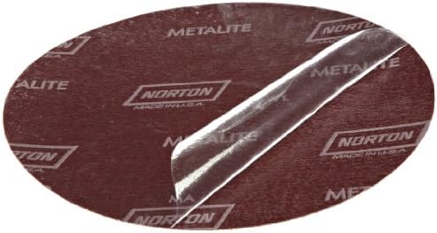 Norton Metalite R228 Small Diameter Abrasive Cloth Disc, Cotton Backing, Pressure Sensitive Adhesive, Aluminum Oxide, 8" Diameter, Grit 120 (Pack of 5)