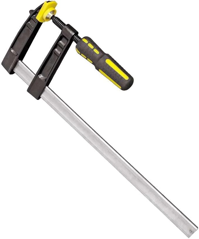 FORGE 12" F Clamp Soft Grip Bar Clamp for Woodworking, Heavy Duty Adjustable Clamp for Carpentry, Wood Clamp Tool with Protective Pads