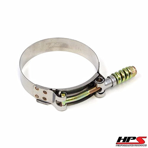 6x HPS SLTC-525 Spring Loaded Stainless Steel T-Bolt Clamps SAE 140 for 5" ID Hose, Effective Size 5.25" - 5.55", Polish