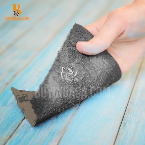 Indasa 50 PCS 9x11” Wet & Dry Sandpaper Sheets, 360 GRIT, Rhynowet Clog-Resistant Abrasive for Wood, Metal, Auto, Paint & Clear Coat Finishing, Sand Paper Aluminum Oxide, Plusline