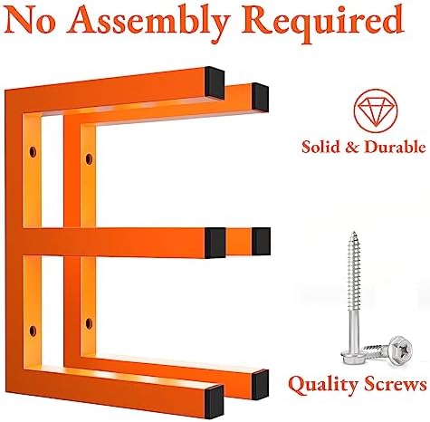 MOOMSINE Lumber Storage Rack Wall Mount, Heavy Duty Metal Wood Organizer with 3-Level Each Shelf Holds Up 200 Lbs, Indoor & Outdoor Use