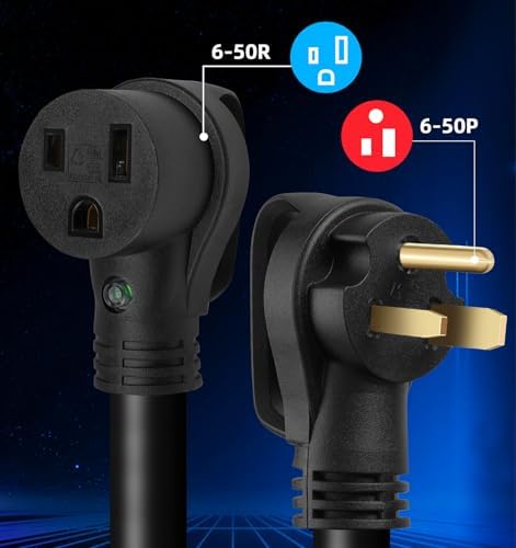 6/3 Welder Extension Cord 50 Amp SOOW Welding Extension Cord 250 Volt 6AWG