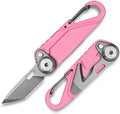 TACRAY Vinto 5-in-1 Keychain Multitool Mini Pocket Knife, 1.5" Blade, Pink