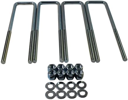 Square U-Bolts, M14-1.5 Thread, 12.5" Inside Length, Fits 3" Wide Leaf Springs, 9/16" Equivalent Diameter