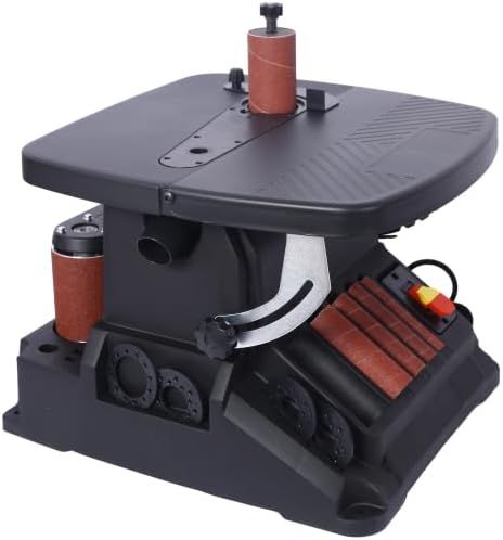 Vertical Oscillating Spindle Sander & Belt Sander - 1-17/32" dust port, 5 Sanding Sleeves, 1575-2000RPM Adjustable Speed Control for Woodworking Projects