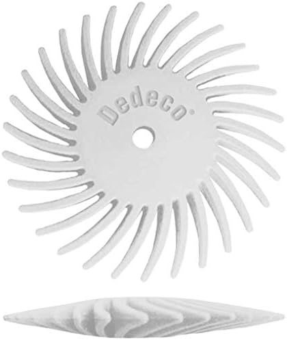 Dedeco Sunburst Radial Bristle Discs 48-Pack - 7/8" Curved Knife-Edge - White 120 Grit (Medium) - Aluminum Oxide for Polishing & Finishing