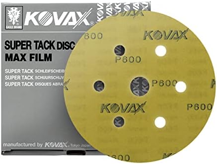 MaxFilm Ultra Premium 6 inch Sanding Discs, P600, 7 Holes, Hook & Loop, 521-0600, 50 discs