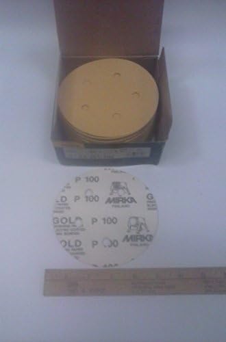 Mirka 23-321-100 5" 5-Hole 100 Grit Dustless Adhesive Sanding Discs - 100 Pack
