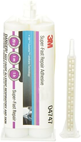 3M Super-Fast Repair Adhesive, 04747, Tranlucent Color,Two-Component, Semi-Rigid, Urethane Adhesive, 47.3 mL/1.6 fl oz Cartridge (Pack of 2)
