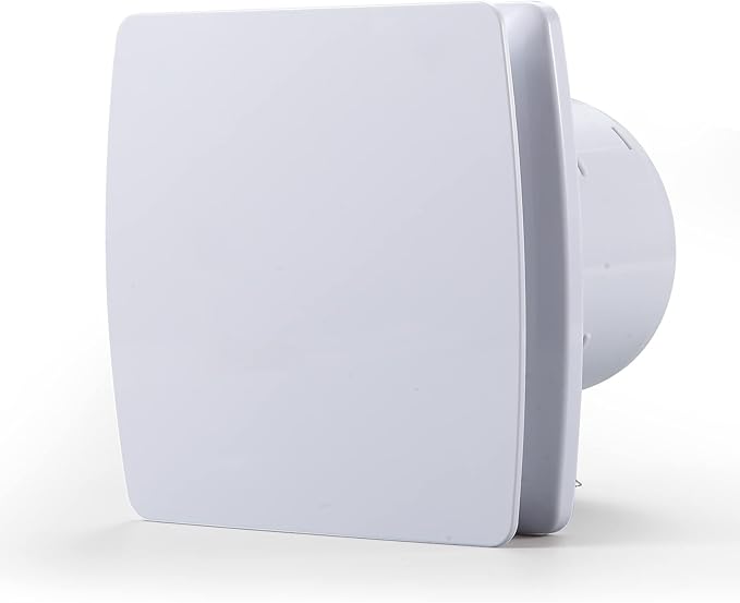 Zeyzer Exhaust Fan 110 CFM 1.0 Sones 5.9" Duct White Square Quiet Powerful Ceiling or Wall-Mount Ventilation Fan for Bathroom/Corridor/Office/Laundry Room/Shop