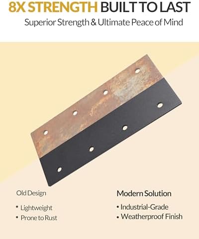 4 Pcs Ultra-Thick Straight Mending Plate, 9.25" x 4.5" Extreme Weatherproof Flat Bracket, Heavy Duty Steel I-Shape Timber Connector for 6x6 8x8 Lumber, Outdoor Pergola, Deck & Cabin