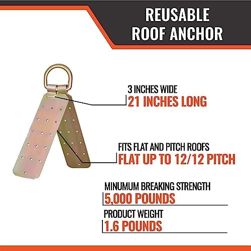 Malta Dynamics Reusable Roof Anchor 4PK – OSHA & ANSI Compliant Temporary Roof Fall Protection Anchor – Lightweight, Roof Safety Anchor with Durable Aluminum with 5,000 lb. Breaking Strength
